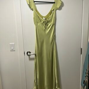 New Meshki satin apple green dress size S